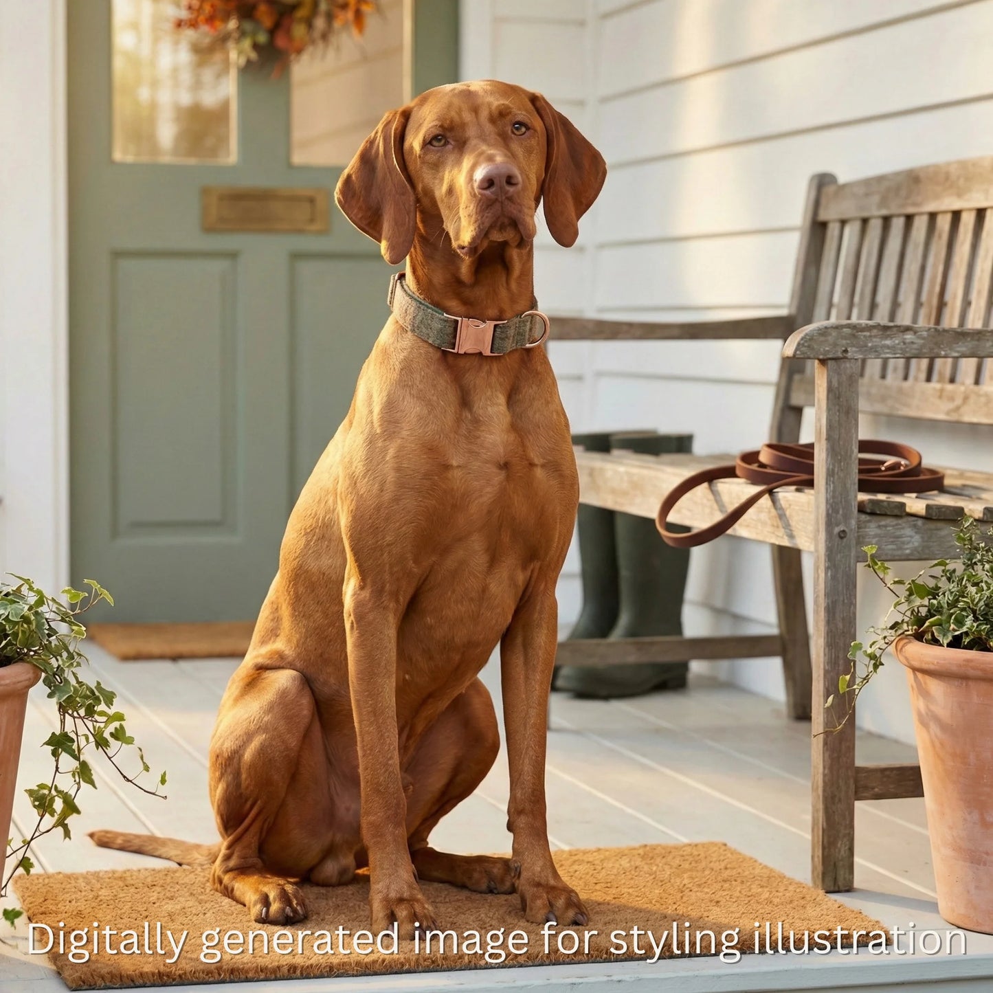 Abraham Moon Ingleton Natural Luxury Dog Collar