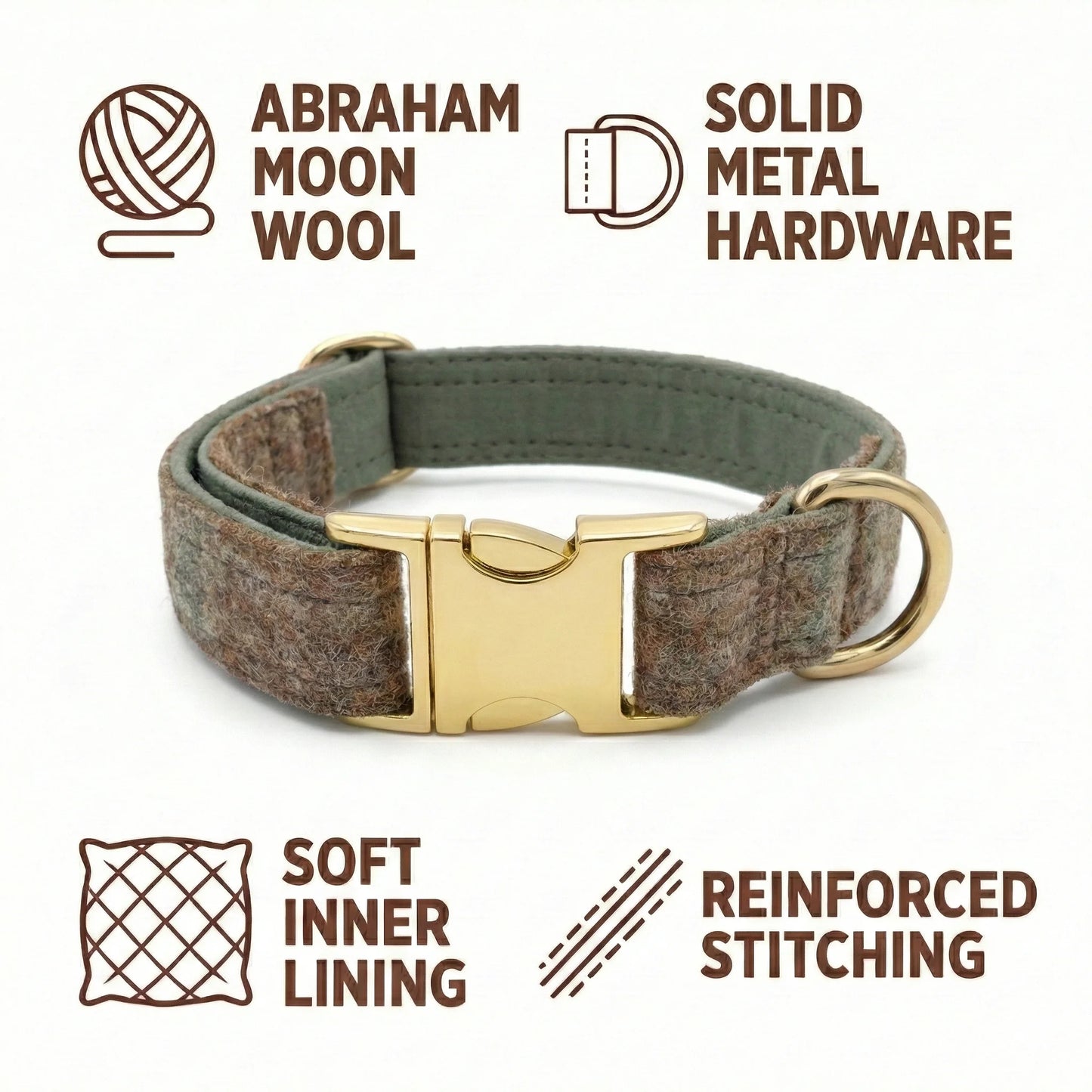 Abraham Moon Ingleton Natural Luxury Dog Collar