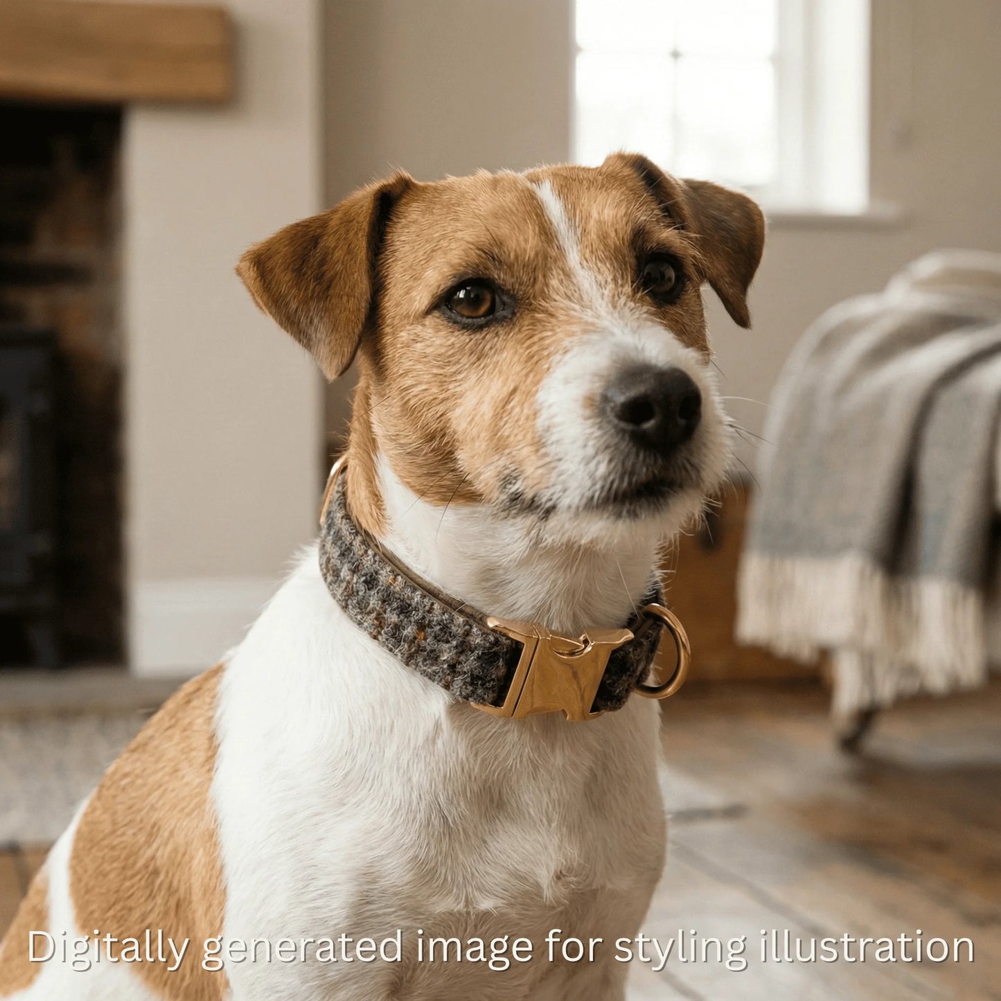 Autumn Houndstooth Luxury Harris Tweed Dog Collar - Collared Creatures LTD