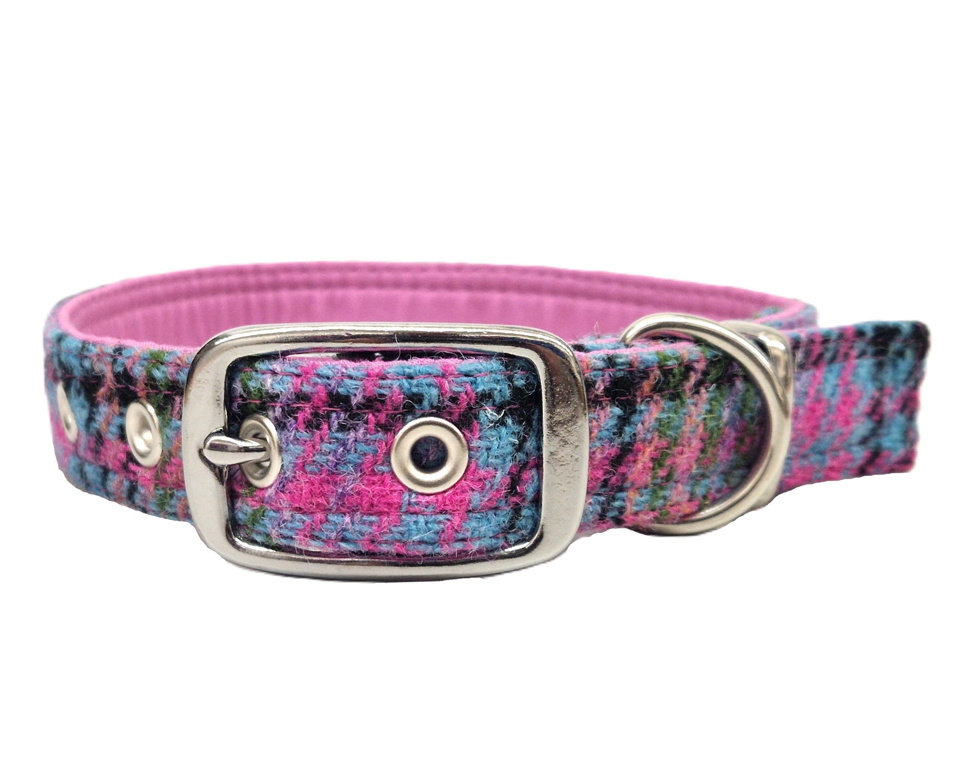 Kaleidoscope Houndstooth - Buckle Fastening Luxury  Tweed Dog Collar/collared creatures