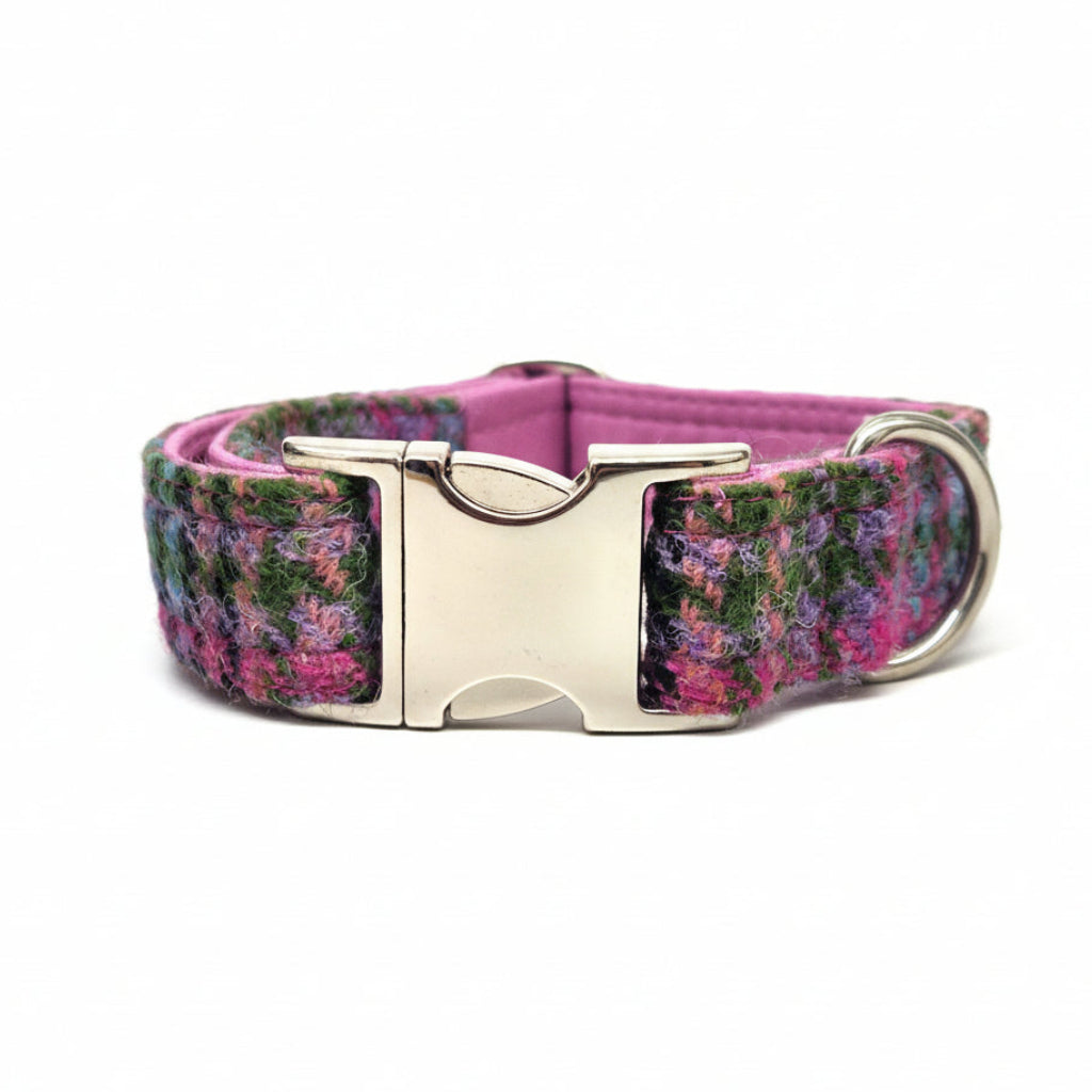 Kaleidoscope Houndstooth Tweed Luxury Dog Collar/collared creatures
