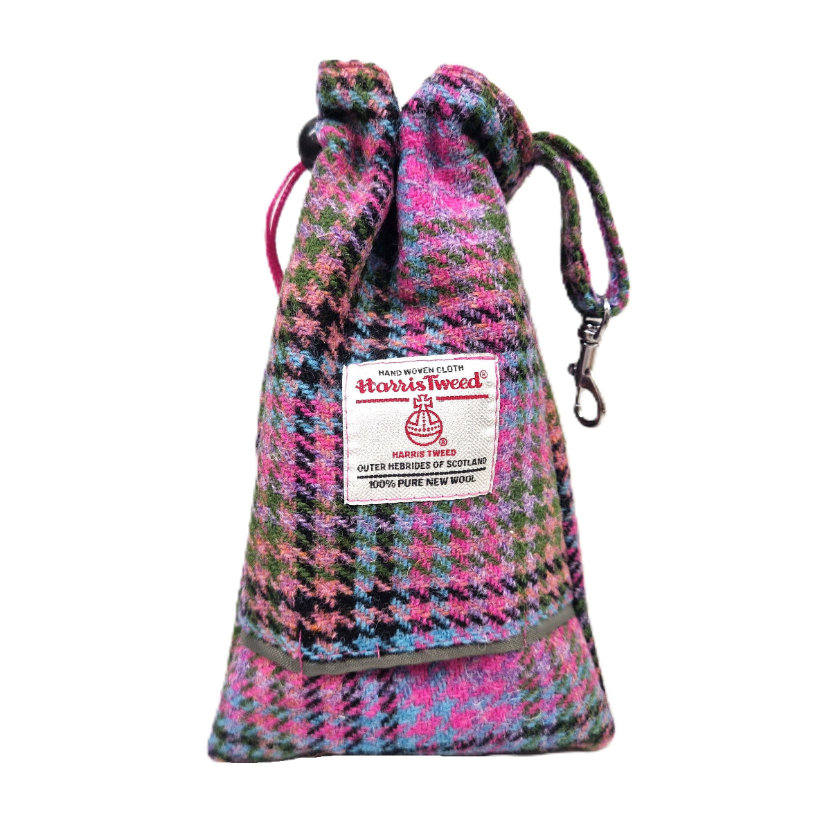 Kaleidoscope Houndstooth  Tweed Treat Bag With Built-In Poop Bag Dispenser by collared creatures