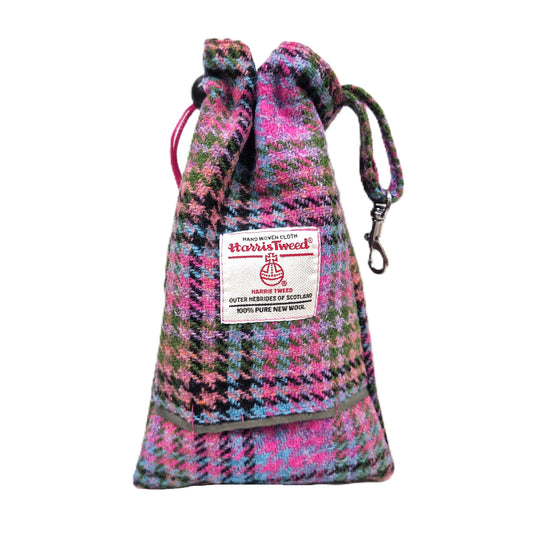 Kaleidoscope Houndstooth  Tweed Treat Bag With Built-In Poop Bag Dispenser by collared creatures
