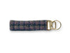 Lilac & Blue small Check Luxury Harris Tweed Keyring | Key Fob