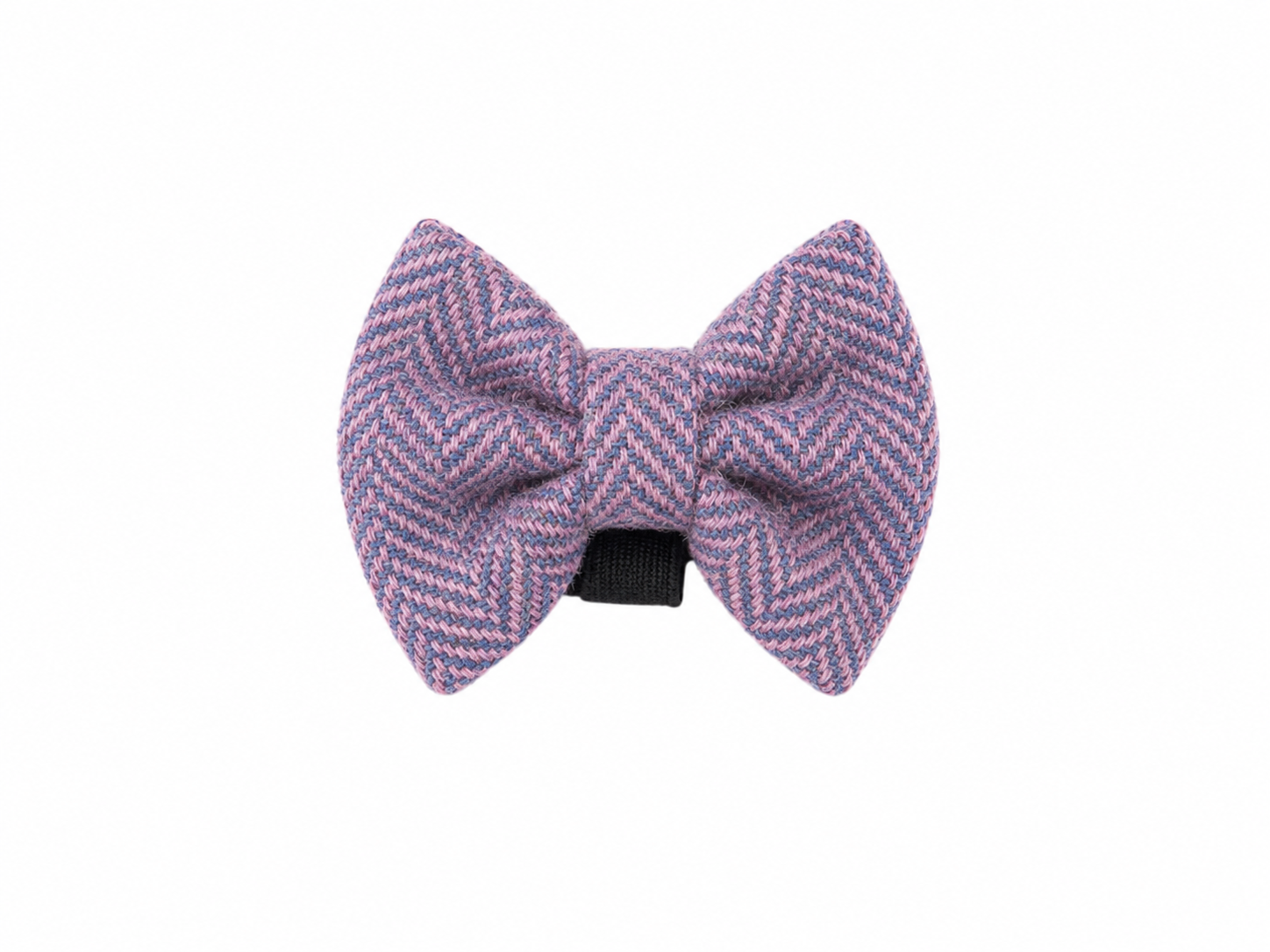 collared creatures Lilac & Blue Herringbone Luxury Harris Tweed Dog Bow Tie