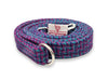 Magenta, Violet & Teal Houndstooth Luxury Harris Tweed Dog Lead