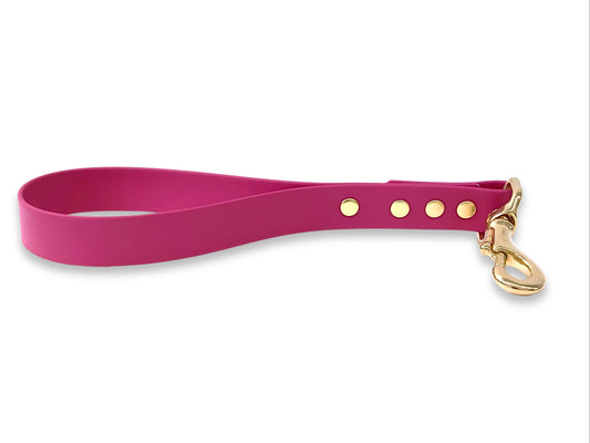 Magenta Biothane waterproof traffic handle for dogs, UK handmade and easy to clean