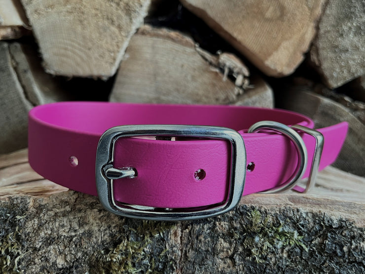 Magenta Waterproof Biothane Dog Collar Handmade in Yorkshire