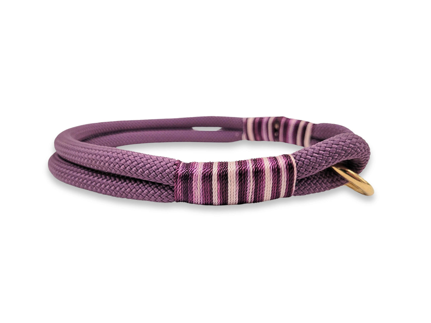mauve rope dog collar side view