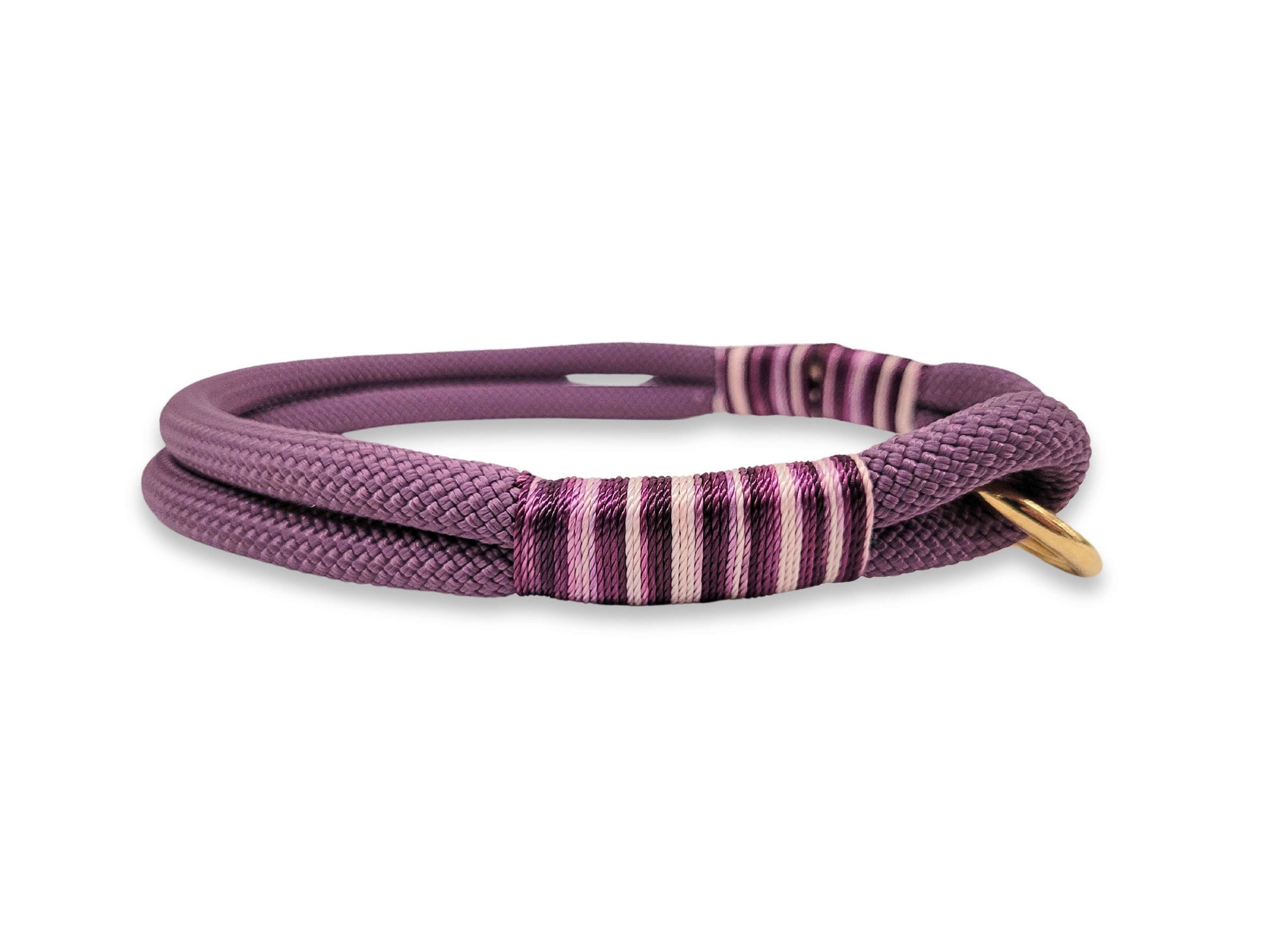 mauve rope dog collar side view