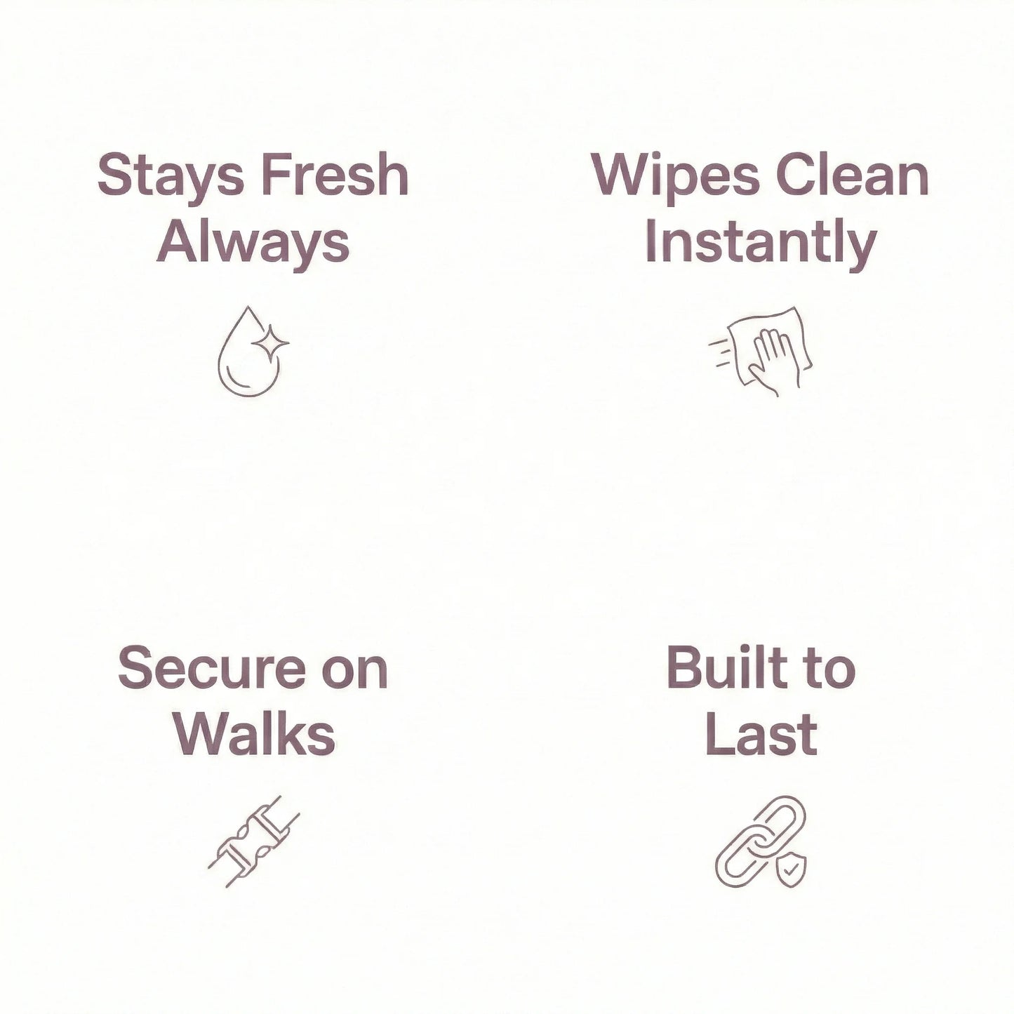 Mauve Waterproof Biothane Metal Clasp Dog Collar