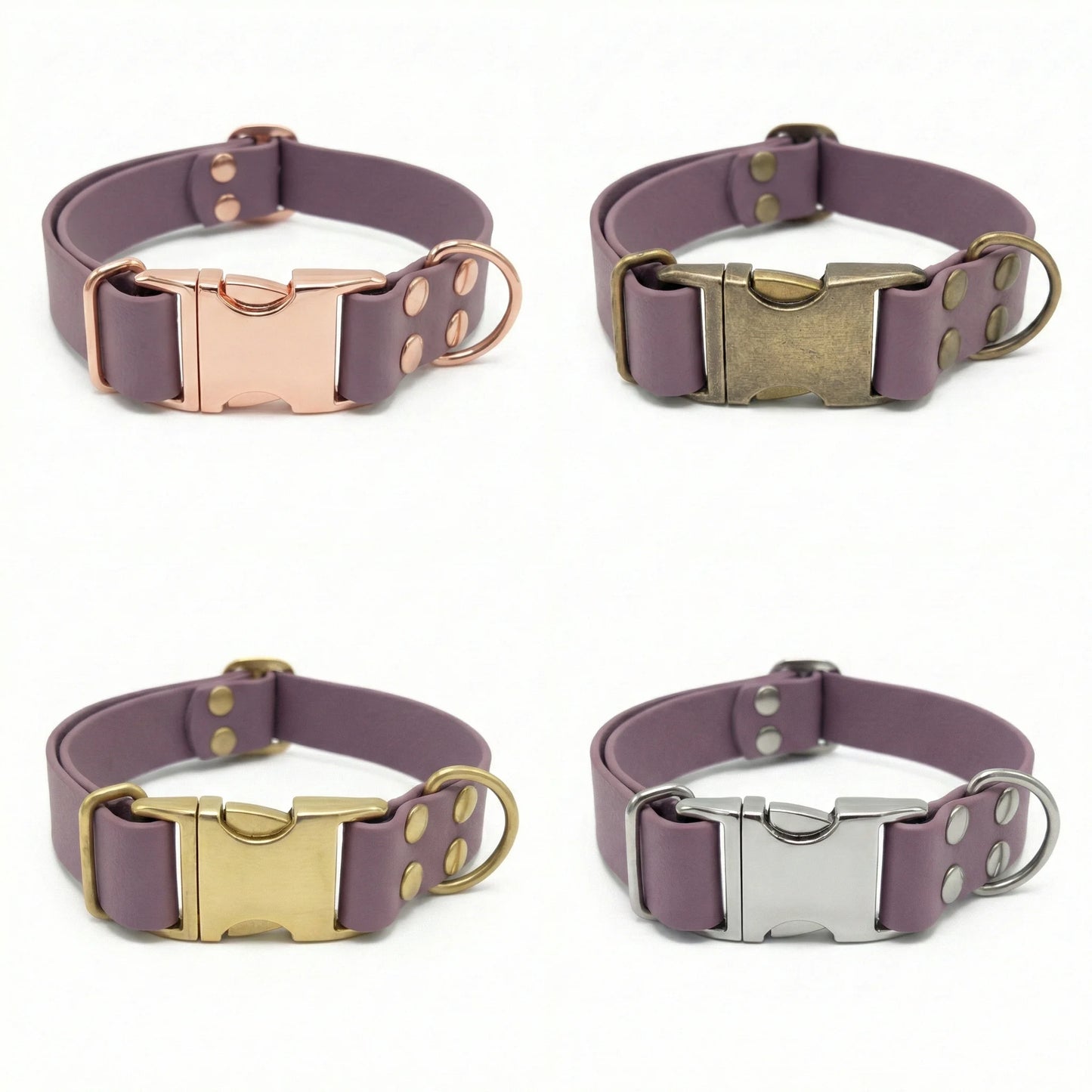 Mauve Waterproof Biothane Metal Clasp Dog Collar