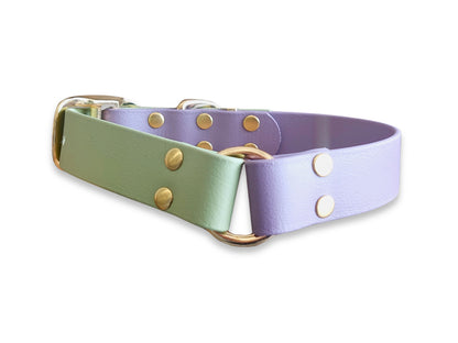 Mauve & Guacamole Green Multicolour waterproof Biothane dog collar – odour-free, durable, flexible and perfect for outdoor dogs – by Collared Creatures