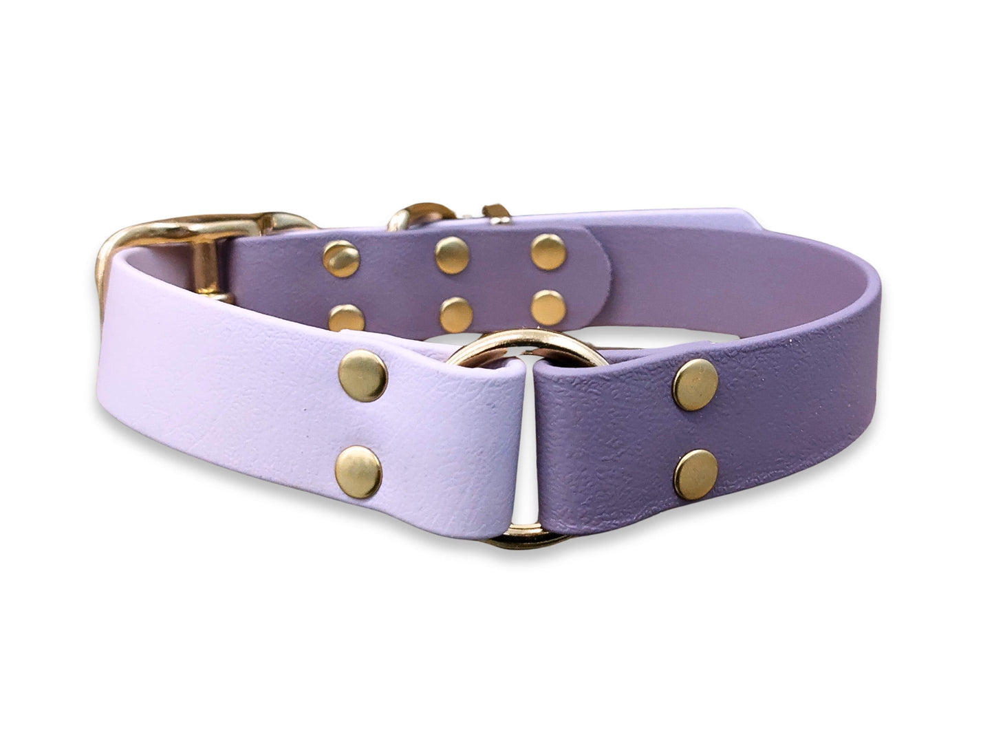 Adjustable Biothane buckle dog collar in Mauve & Pastel Pink Multicolour – waterproof and easy to clean – by Collared Creatures