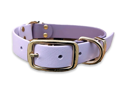 Adjustable Biothane dog collar in Mauve & Pastel Pink Multicolour – waterproof and easy to clean – by Collared Creatures