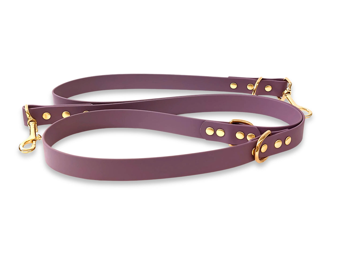 Mauve Waterproof Biothane Dog Training Lead – Adjustable Dual Clip Leash