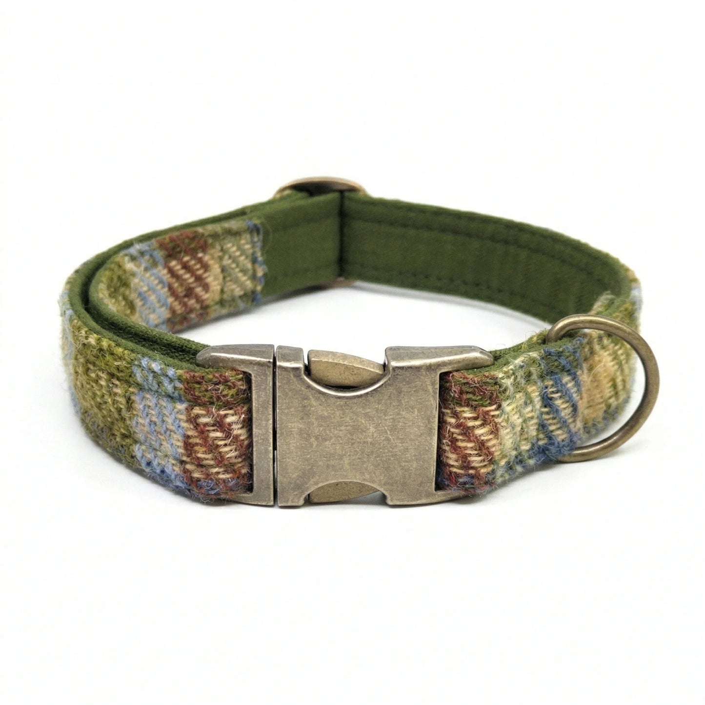 Collared Creatures Moorland Country check Tweed Dog Collar