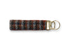 MultiCheck Blue, Orange & Grey Luxury Harris Tweed Keyring | Key Fob