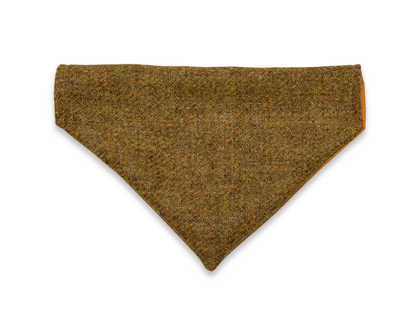 Mustard twill Harris Tweed dog bandana for weddings