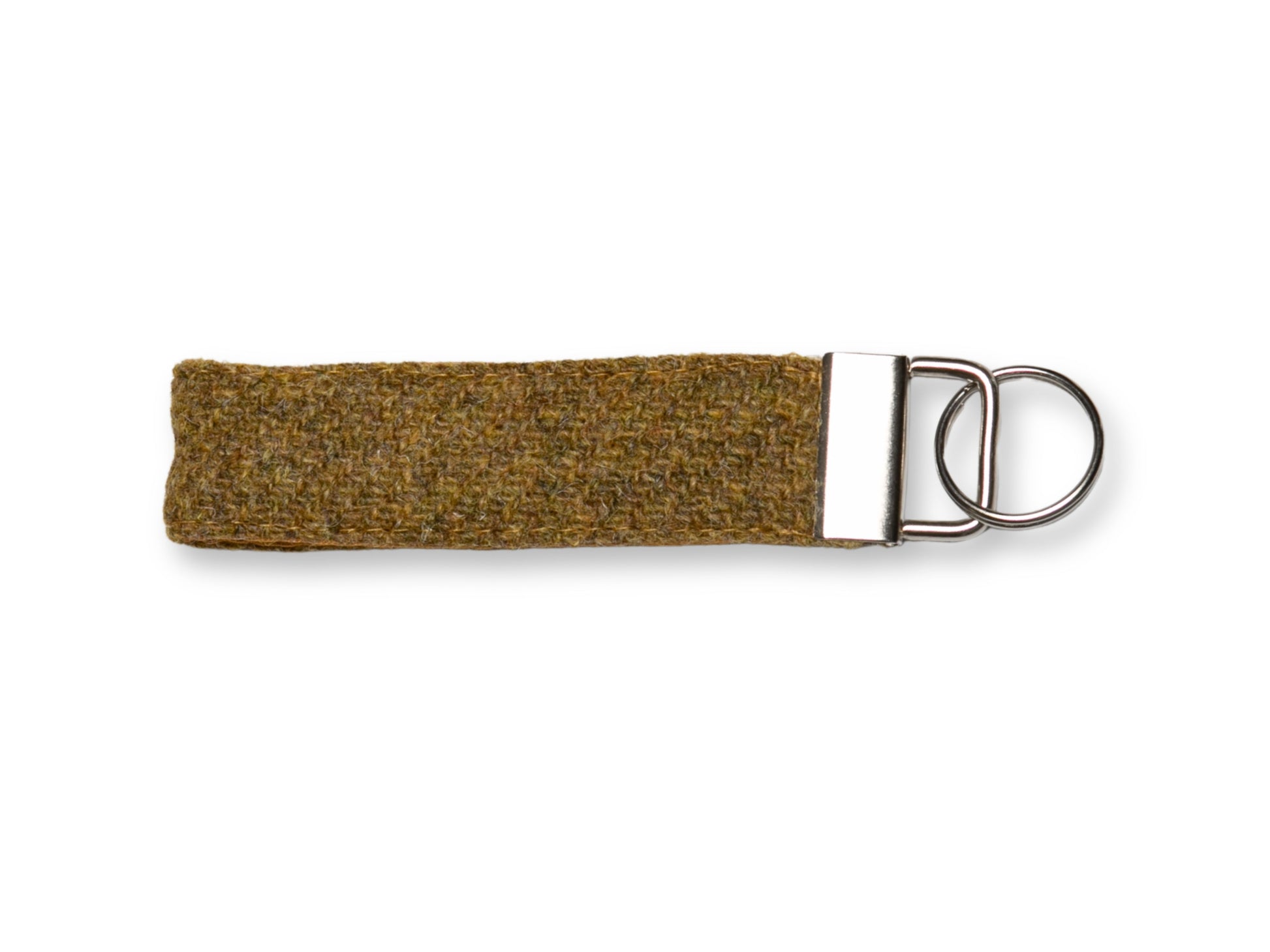 Mustard twill Harris Tweed keyring