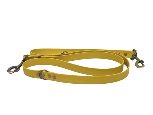 Mustard Waterproof / Biothane Dog Training Lead Handmade in Yorkshire UK