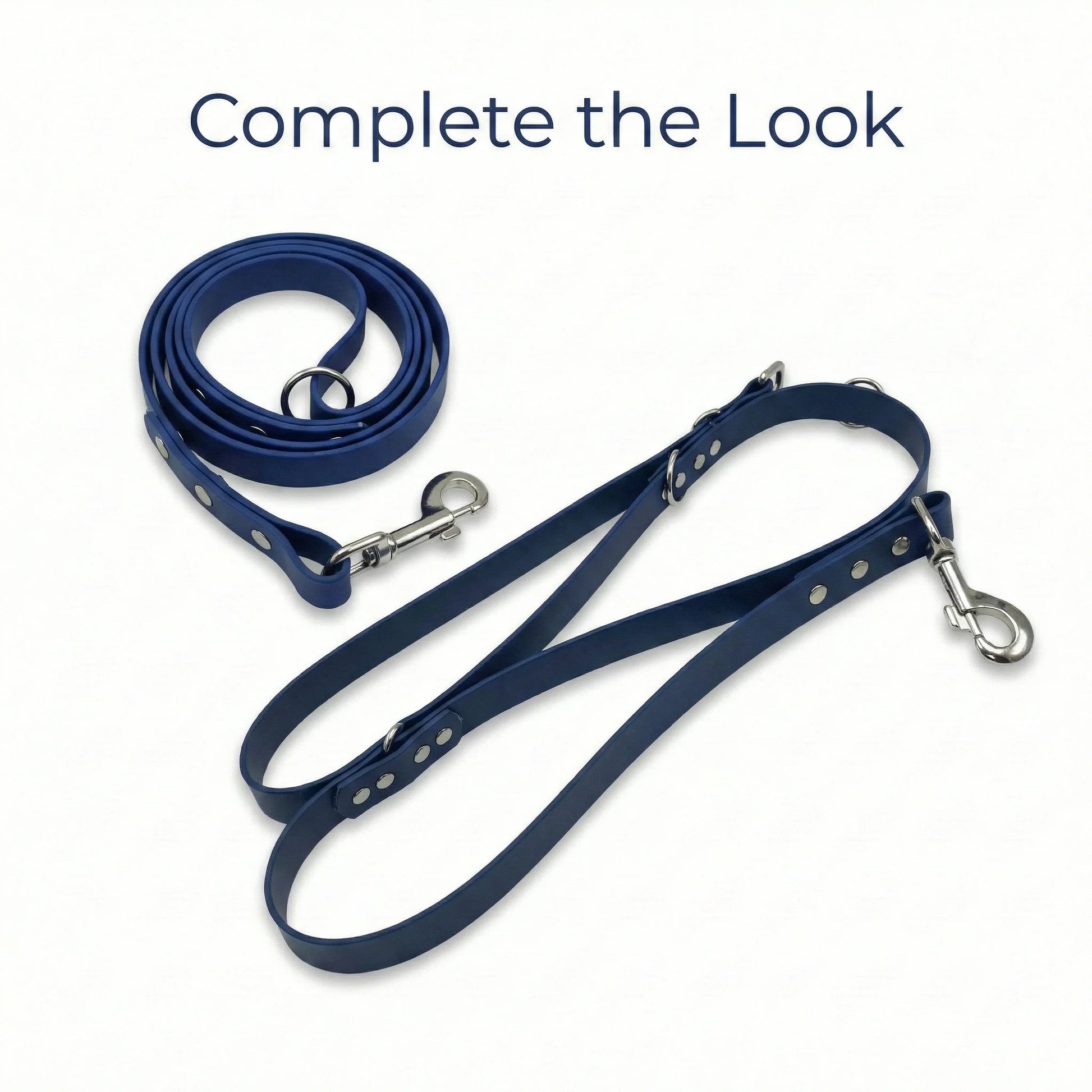 Navy Waterproof Biothane Metal Clasp Dog Collar - Collared Creatures LTD