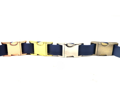 Navy Waterproof Biothane Metal Clasp Dog Collar