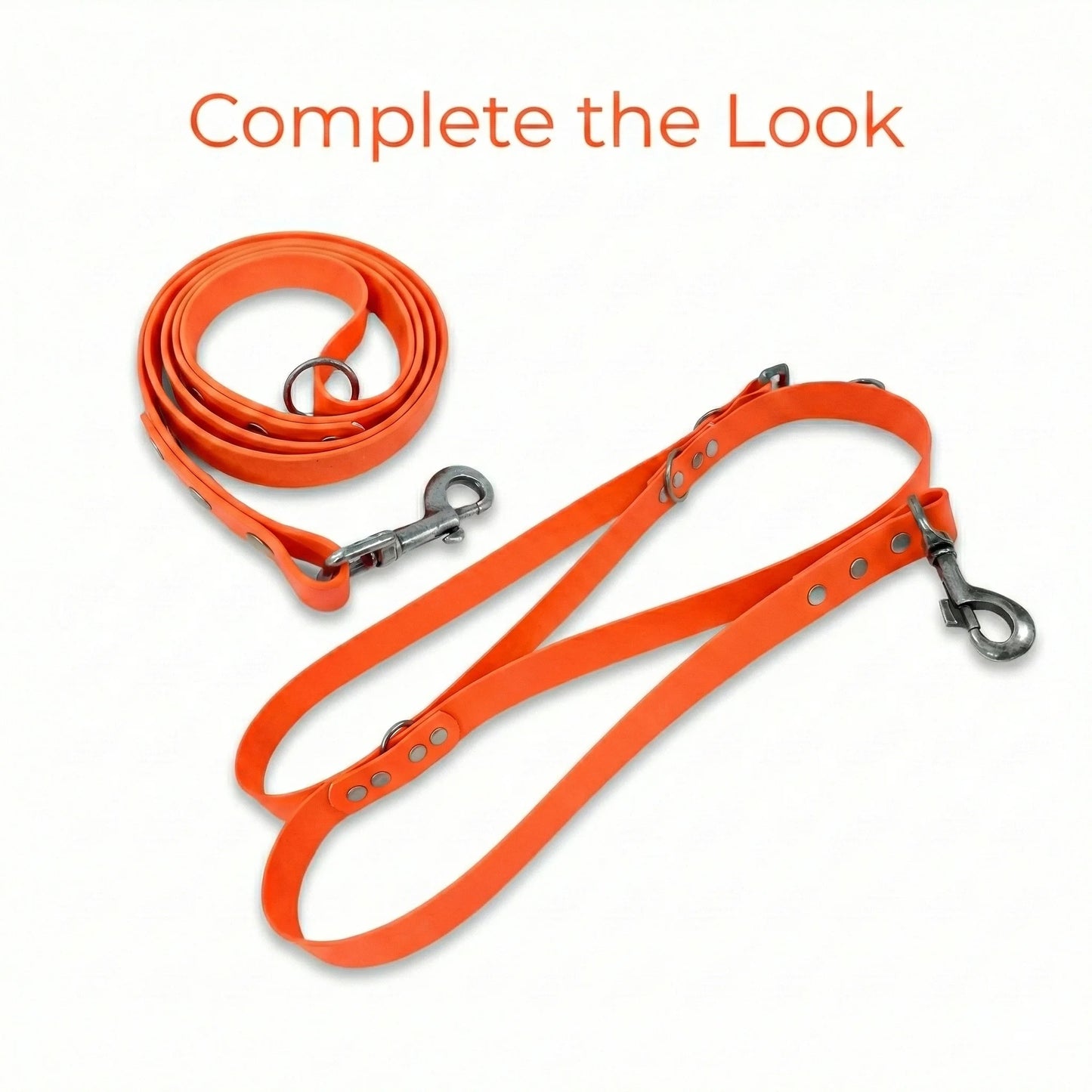 Neon Orange Waterproof Biothane Metal Clasp Dog Collar