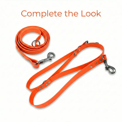 Neon Orange Waterproof Biothane Metal Clasp Dog Collar