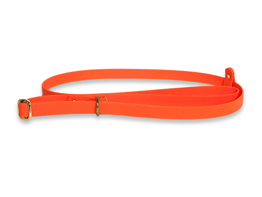 Neon Orange waterproof Biothane dog slip lead, high visibility and wipe-clean