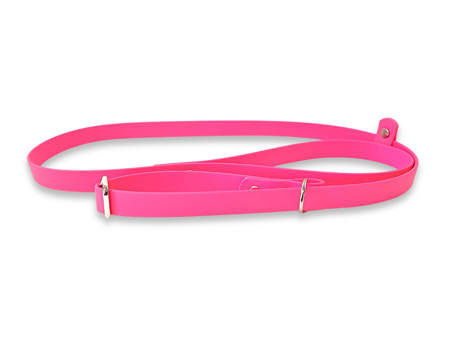 Neon Pink waterproof Biothane dog slip lead, bright and durable for daily use