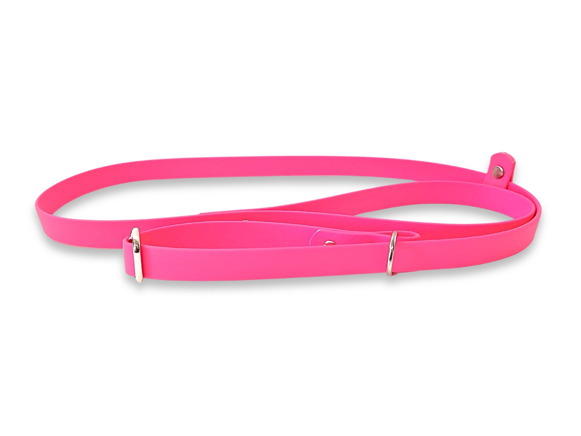 Neon Pink waterproof Biothane dog slip lead, bright and durable for daily use