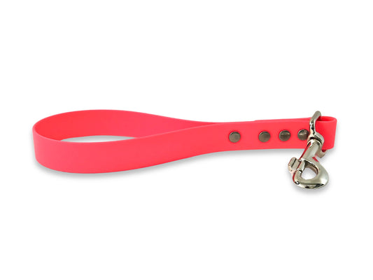 Neon pink waterproof Biothane traffic handle for dogs, handmade in the UK