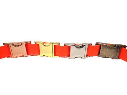 Neon Orange Waterproof Biothane Metal Clasp Dog Collar