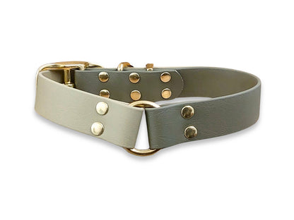 Olive & Beige Multicolour waterproof Biothane dog collar – strong, flexible and perfect for swimming dogs – by Collared Creatures