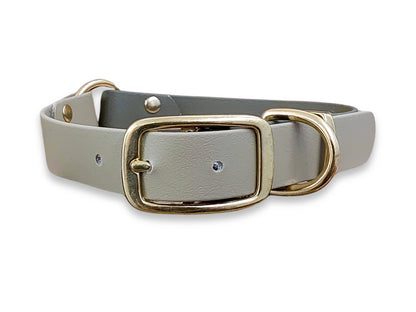 Olive & Beige Multicolour waterproof Biothane dog collar – odour-free, flexible and perfect for outdoor dogs – by Collared Creatures