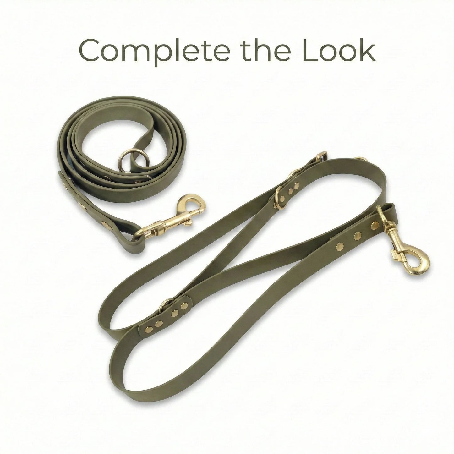 Olive Waterproof Biothane Metal Clasp Dog Collar