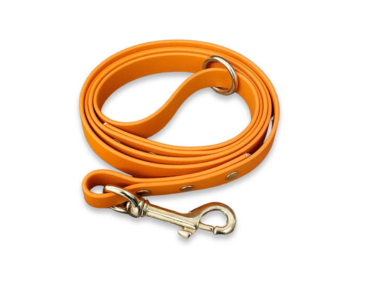 Orange Biothane Dog Lead – Waterproof, Wipeable & Handmade in the UK