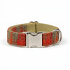 Orange & Olive Check Harris Tweed Luxury Dog Collar