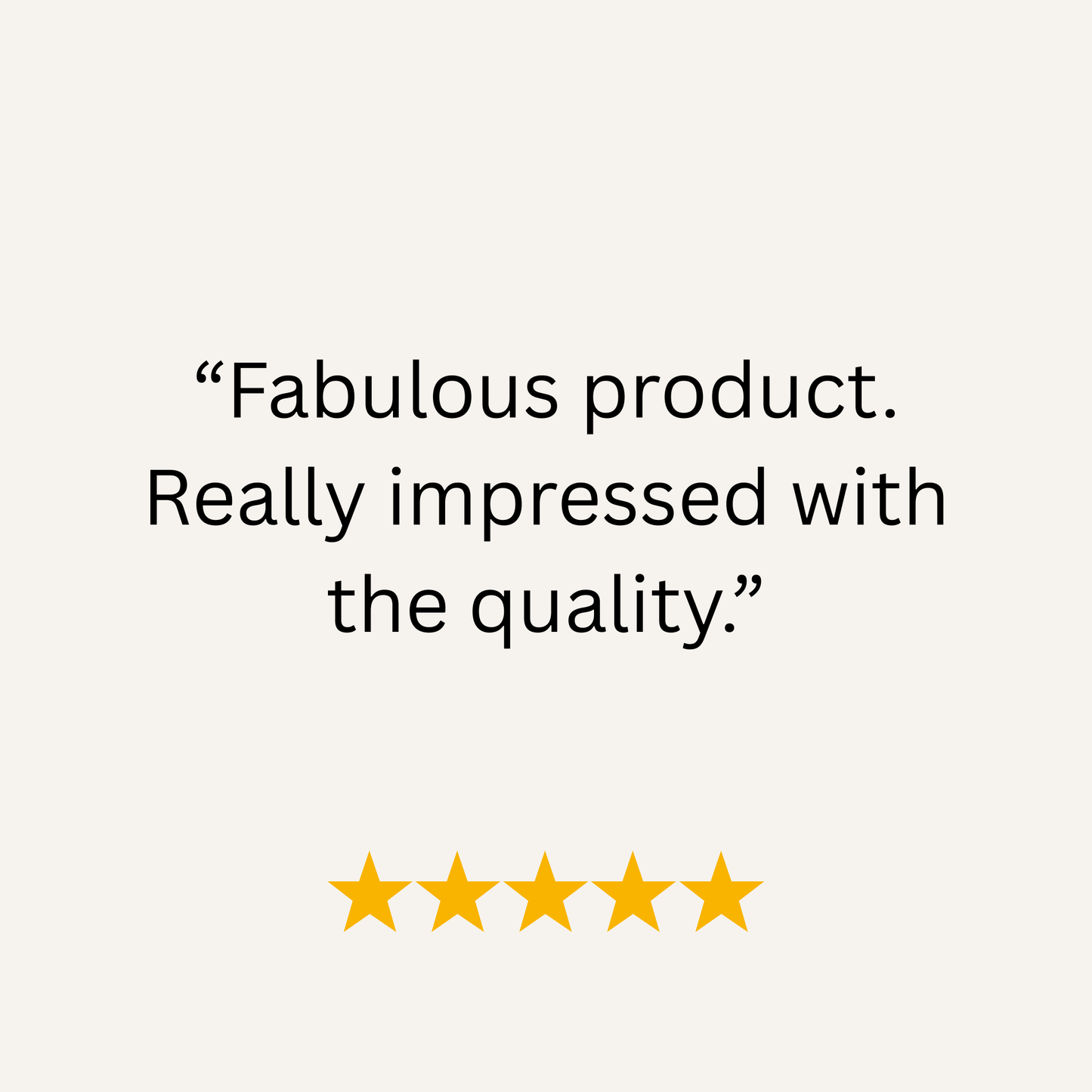 Five-star rating with a positive review on a white background