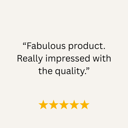 Five-star rating with a positive review on a white background