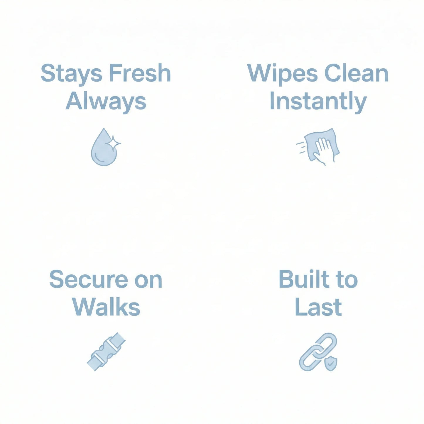 Pastel Blue Waterproof Biothane Metal Clasp Dog Collar