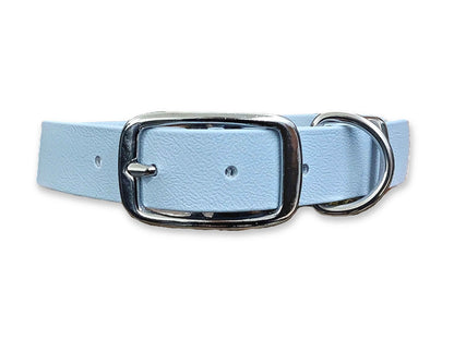 Pastel Blue Biothane buckle dog collar – waterproof, wipe-clean and durable – by Collared Creatures