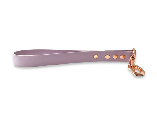 Pastel pink Biothane waterproof traffic handle for dogs, handmade in the UK