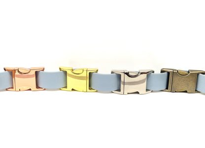 Pastel Blue Waterproof Biothane Metal Clasp Dog Collar