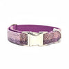 Hübsches rosa Block Fischgrätenkaro Harris Tweed Hundehalsband