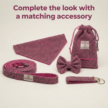 Pink Paradise - Buckle Fastening Luxury Harris Tweed Dog Collar - Collared Creatures LTD