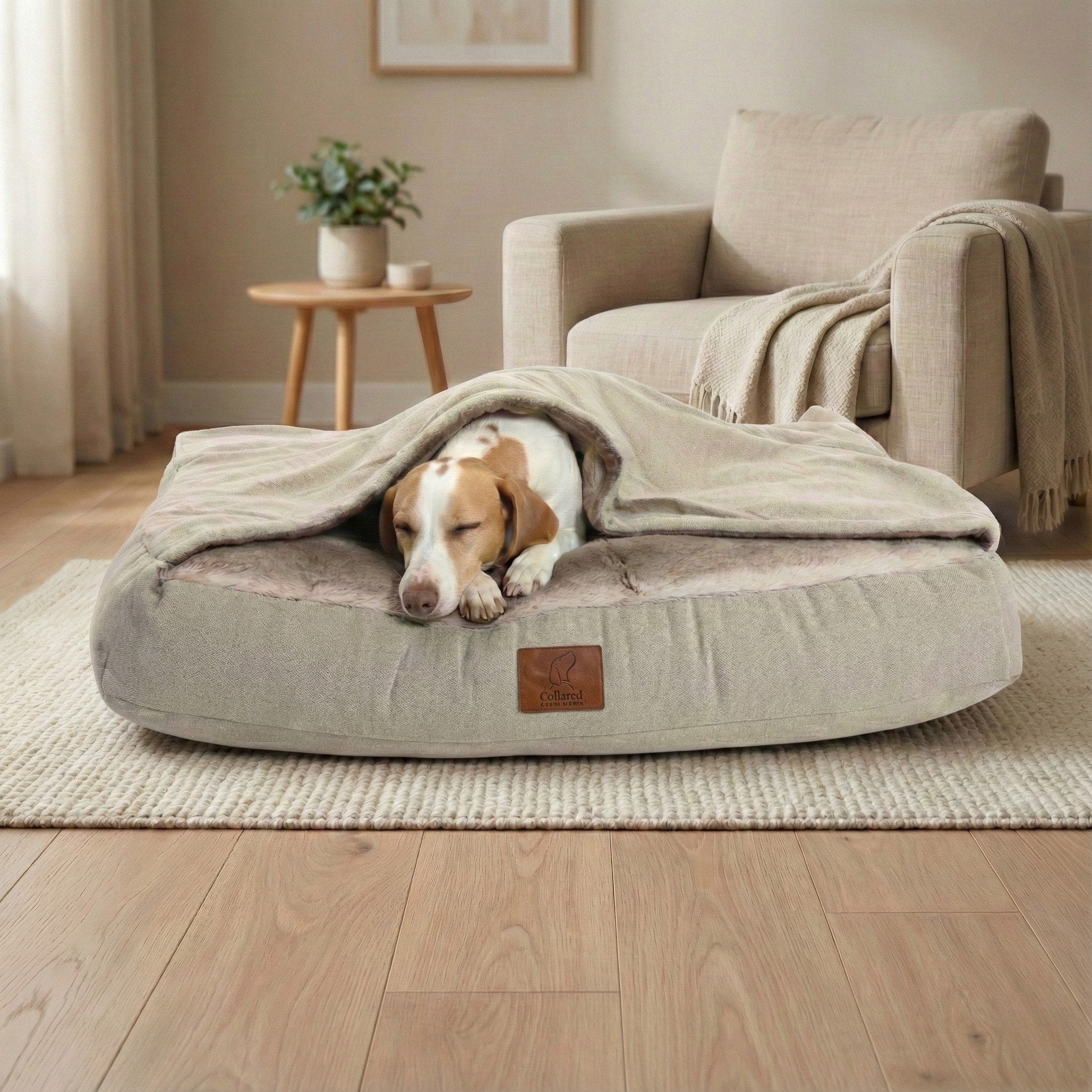 Panier Pour Chien/Chat Snuggle Burrow Avec Capuche Amovible - Doudou, Nid Chauffant Pour Pets < 50 Lbs - 10