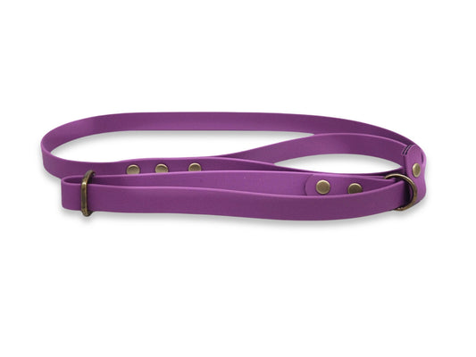 purple waterproof biothane dog slip lead