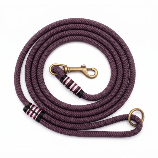 Marvellous Mauve Handmade Rope Slip or Clip Lead
